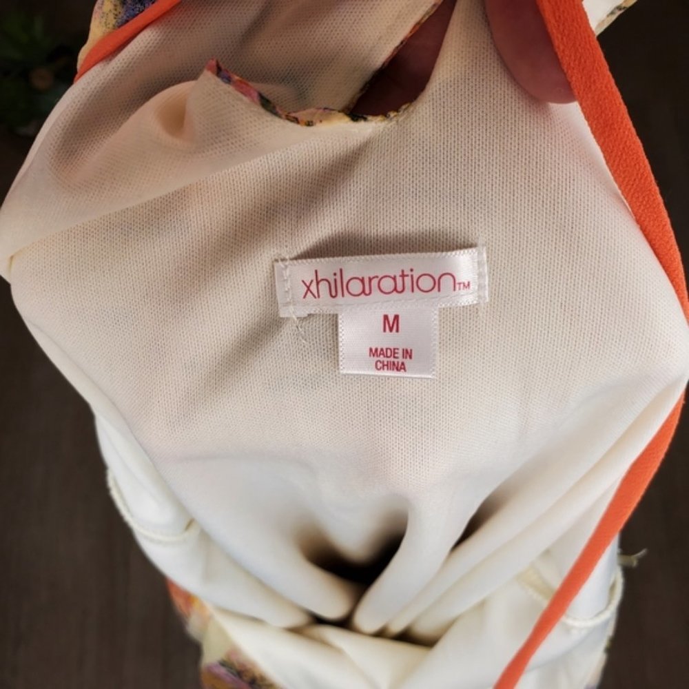 Xhilaration Tribal Shift Dress Cream Mini Pastel Colorful Boho Vacation Casual M - Picture 4 of 7